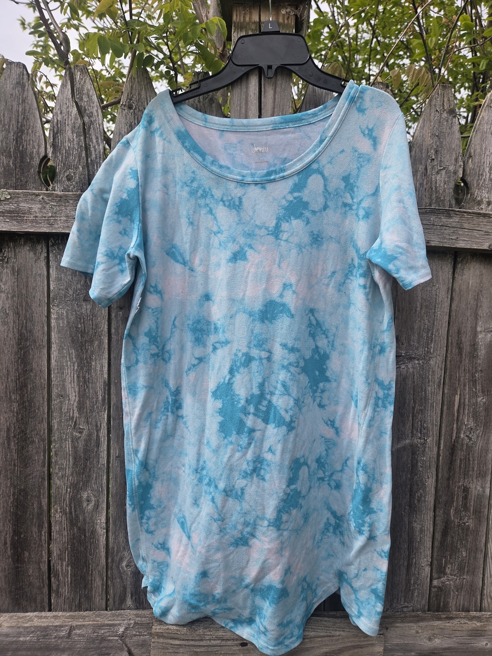 Jenni Blue Tie-Dye Tee Dress